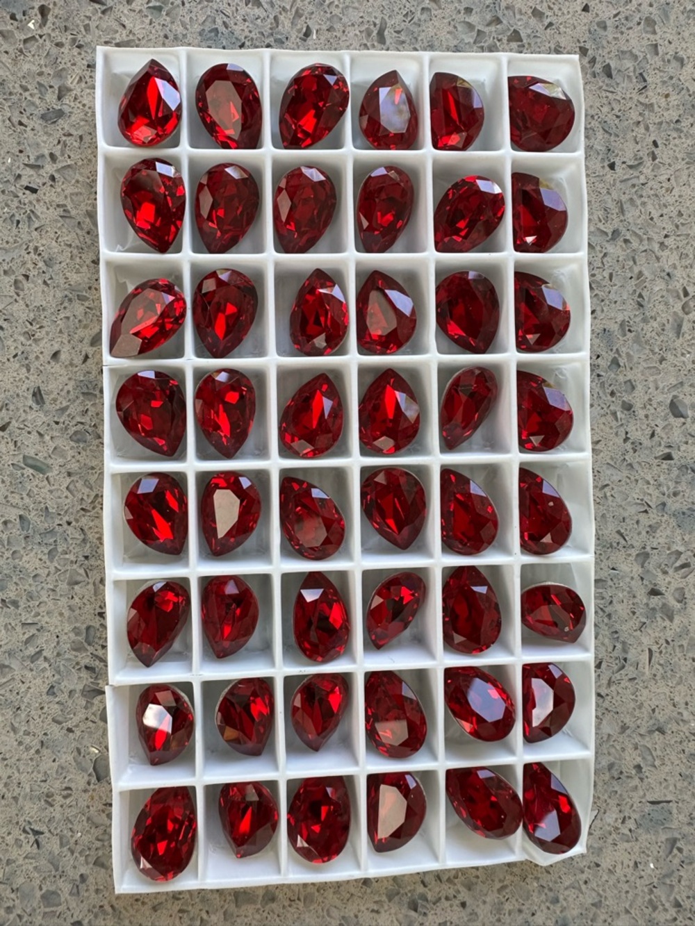 Brand New Swarovski Siam Red Teardrop Crystal 4320 MM 14 x 10 foil 48 pieces